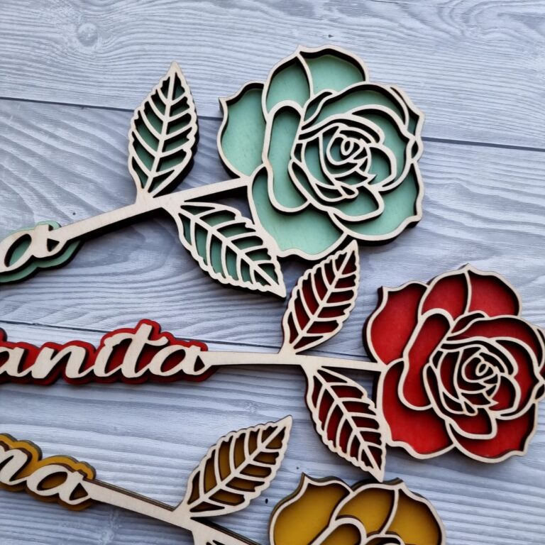 NFC Rose aus Holz mit Audionachricht
