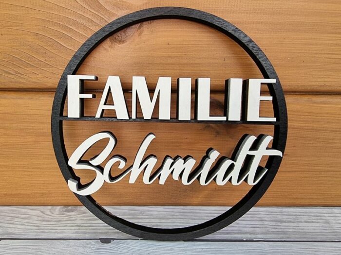 Personalisiertes Familien Türschild / Namensschild